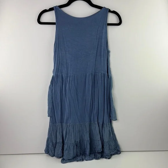 Blue Sleeveless Ruffle Dress - Picture 2 of 5